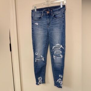 American Eagle: Women's Stretch Distressed Skinny Jean Jegging, Size 2 XShort